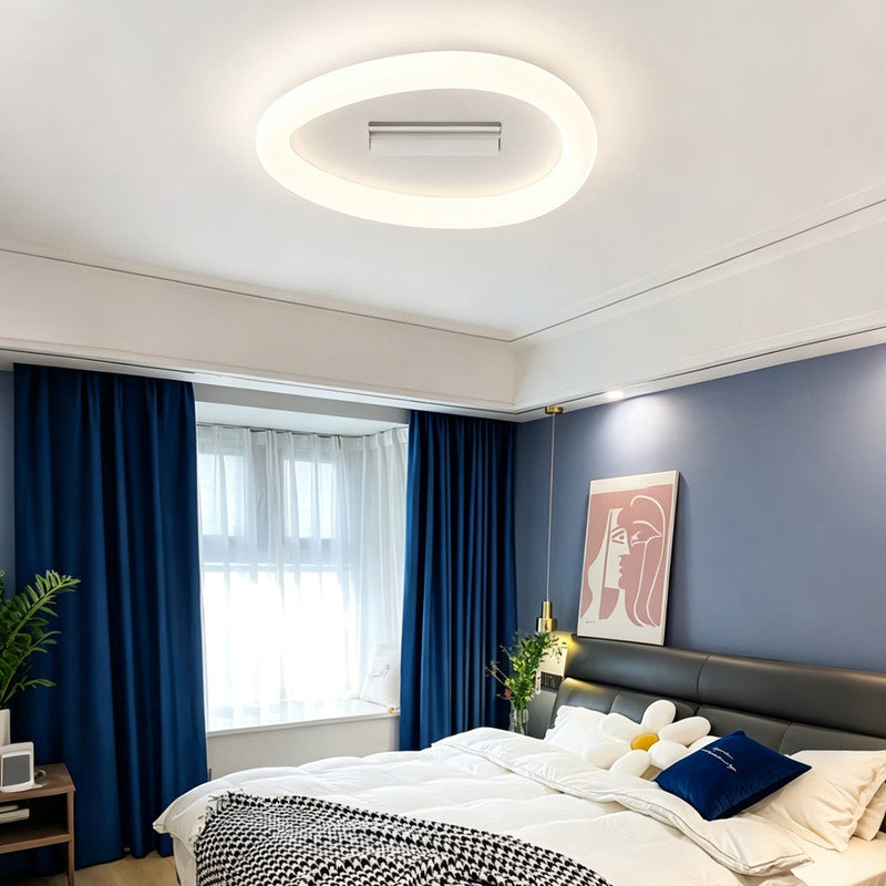 Dual Fan Bladeless Ceiling Fan with Light, Full Spectrum LED, Flush Mount, Quiet Indoor Ceiling Light for Bedroom