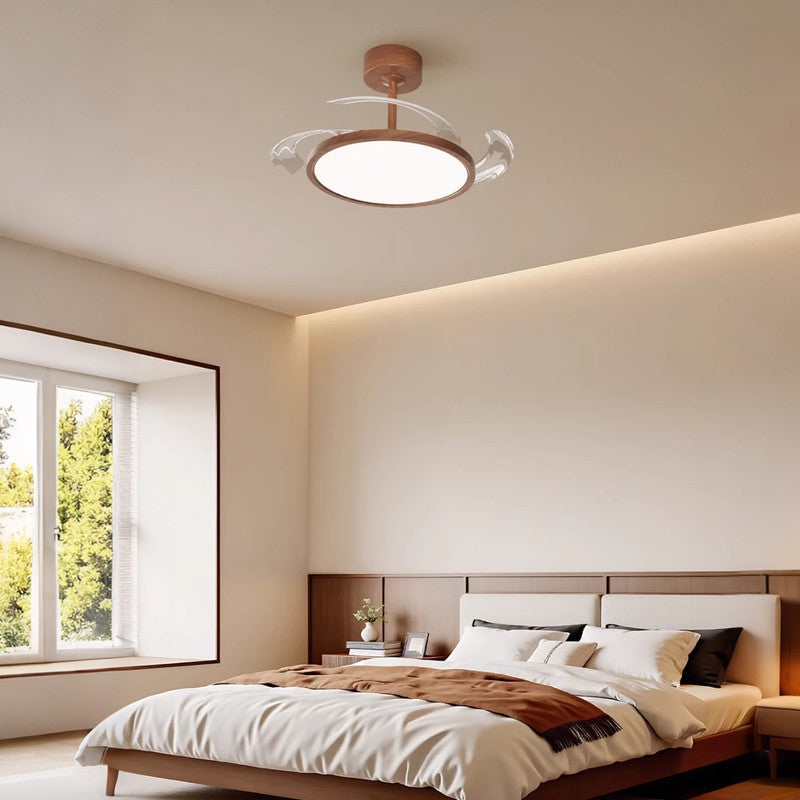 42 in. Ceiling Fan with Light, Flush Mount, Mid-century Modern, Indoor Ceiling Fan for Bedroom & Dining Room