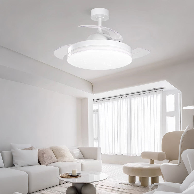42 in. Ceiling Fan with Light, Minimalist Style, Cool Breeze Design, Flush Mount, Indoor Fan for Living Room, Dining Room & Bedroom
