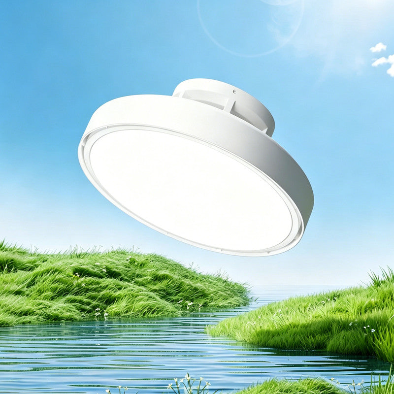 Bladeless Ceiling Fan with Light, Flush Mount, Quiet Indoor Fan for Bedroom & Kids Room