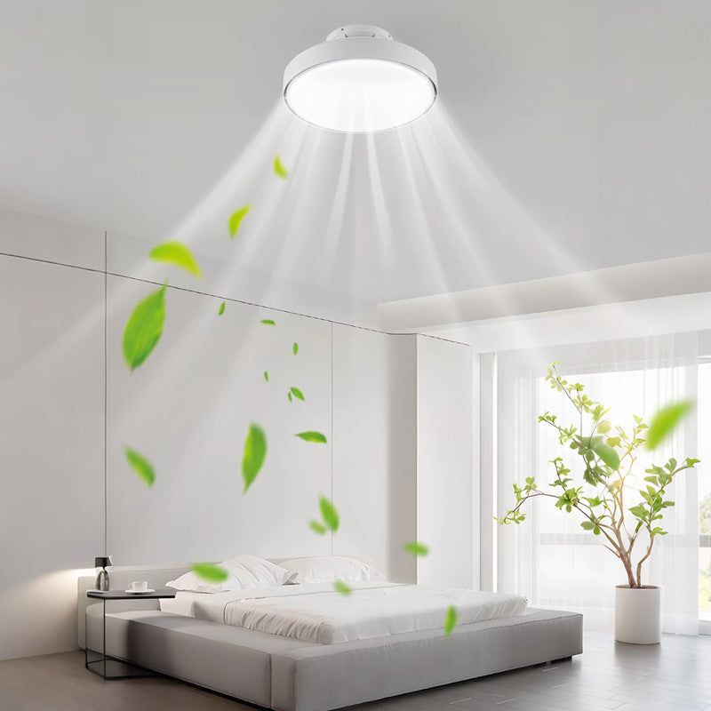 Bladeless Ceiling Fan with Light, Flush Mount, Quiet Indoor Fan for Bedroom & Kids Room