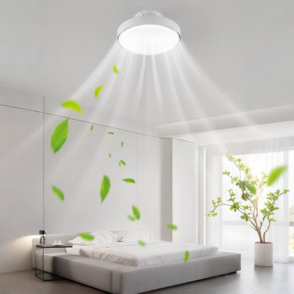 Bladeless Ceiling Fan with Light, Flush Mount, Quiet Indoor Fan for Bedroom & Kids Room