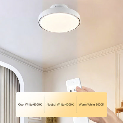 Bladeless Ceiling Fan with Light, Flush Mount, Quiet Indoor Fan for Bedroom & Kids Room
