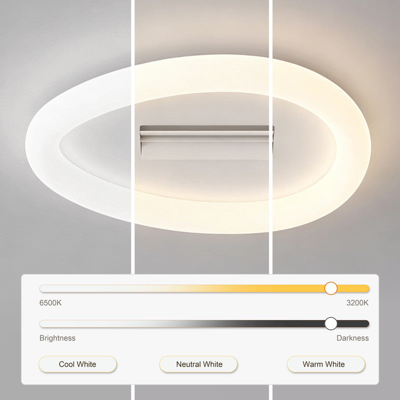 Dual Fan Bladeless Ceiling Fan with Light, Full Spectrum LED, Flush Mount, Quiet Indoor Ceiling Light for Bedroom