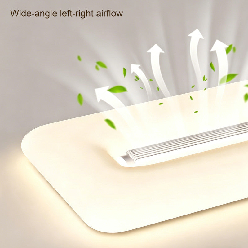 Bladeless Ceiling Fan with Light, Cream Style, Flush Mount, Indoor Ceiling Fan for Living Room