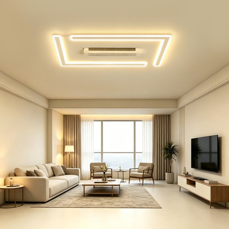 Bladeless Ceiling Fan with Light, Flush Mount, Indoor Ceiling Fan for Living Room, Bedroom & Dining Room
