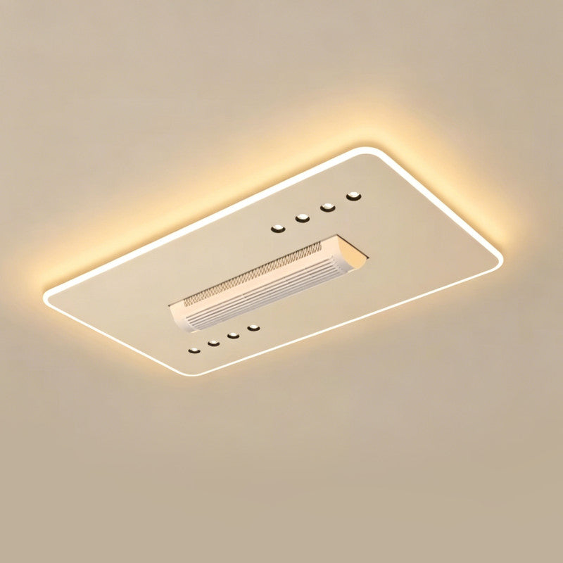 LED Ceiling Light with Bladeless Fan, Modern Minimalist Flush Mount Ceiling Fan for Living Room, Bedroom & Dining Room