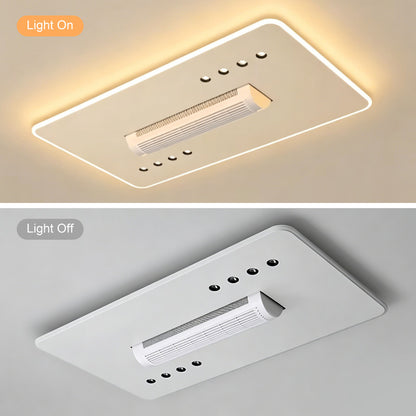 LED Ceiling Light with Bladeless Fan, Modern Minimalist Flush Mount Ceiling Fan for Living Room, Bedroom & Dining Room
