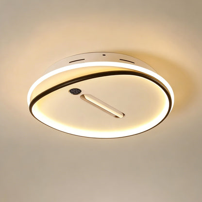 Bladeless Ceiling Fan with Light, Flush Mount, Modern Style, Indoor Fan for Living Room & Bedroom
