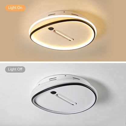 Bladeless Ceiling Fan with Light, Flush Mount, Modern Style, Indoor Fan for Living Room & Bedroom
