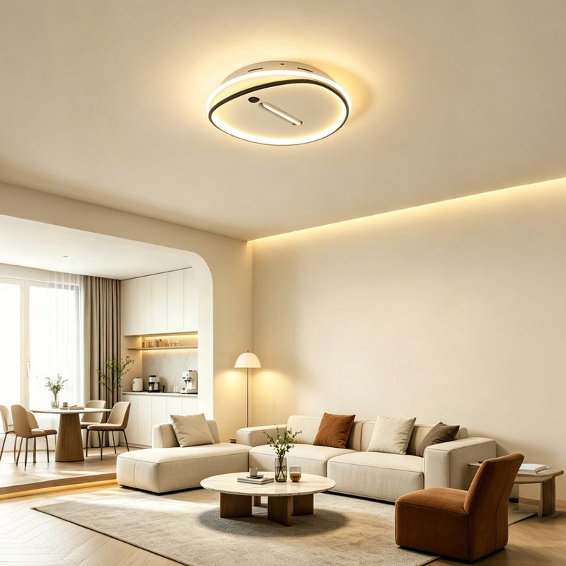 Bladeless Ceiling Fan with Light, Flush Mount, Modern Style, Indoor Fan for Living Room & Bedroom