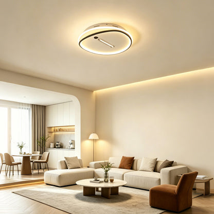 Bladeless Ceiling Fan with Light, Flush Mount, Modern Style, Indoor Fan for Living Room & Bedroom