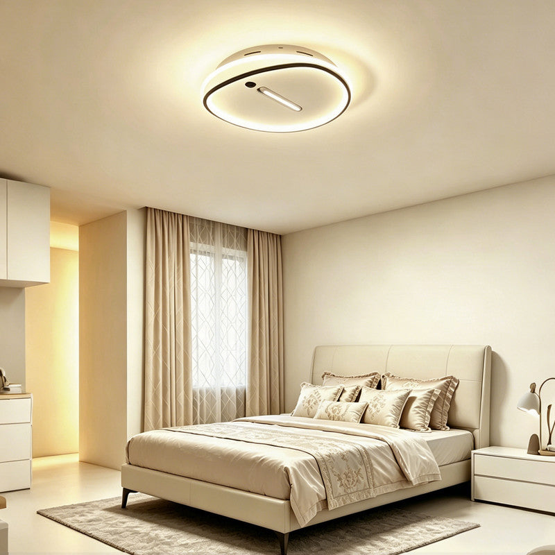 Bladeless Ceiling Fan with Light, Flush Mount, Modern Style, Indoor Fan for Living Room & Bedroom
