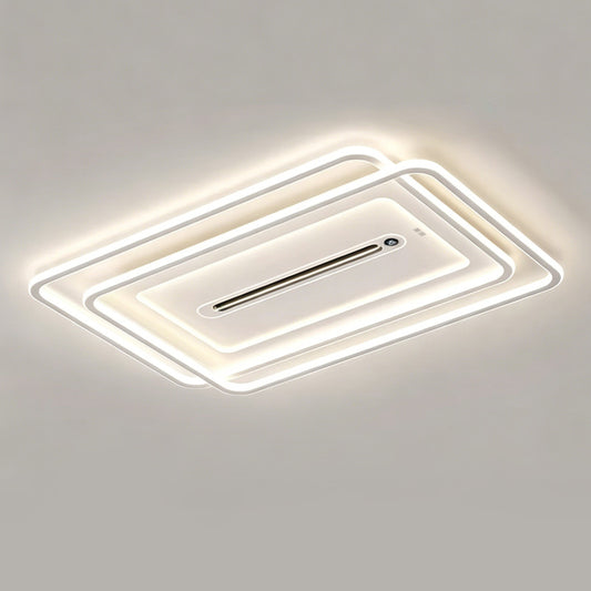 Bladeless Ceiling Fan with Light, Modern Style, Flush Mount, Quiet Indoor Fan for Living Room
