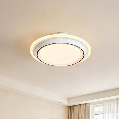 Bladeless Ceiling Fan with Light, Flush Mount, Indoor Fan for Bedroom & Dining Room