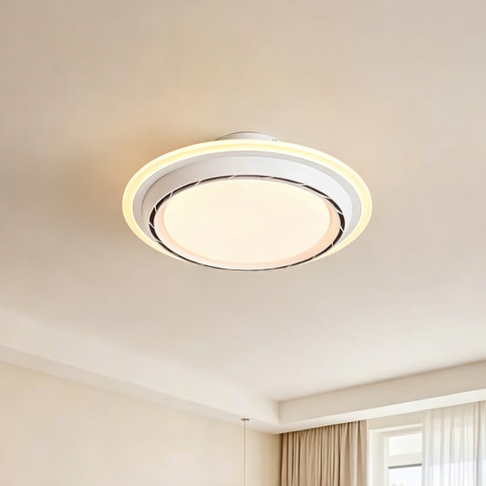 Bladeless Ceiling Fan with Light, Flush Mount, Indoor Fan for Bedroom & Dining Room