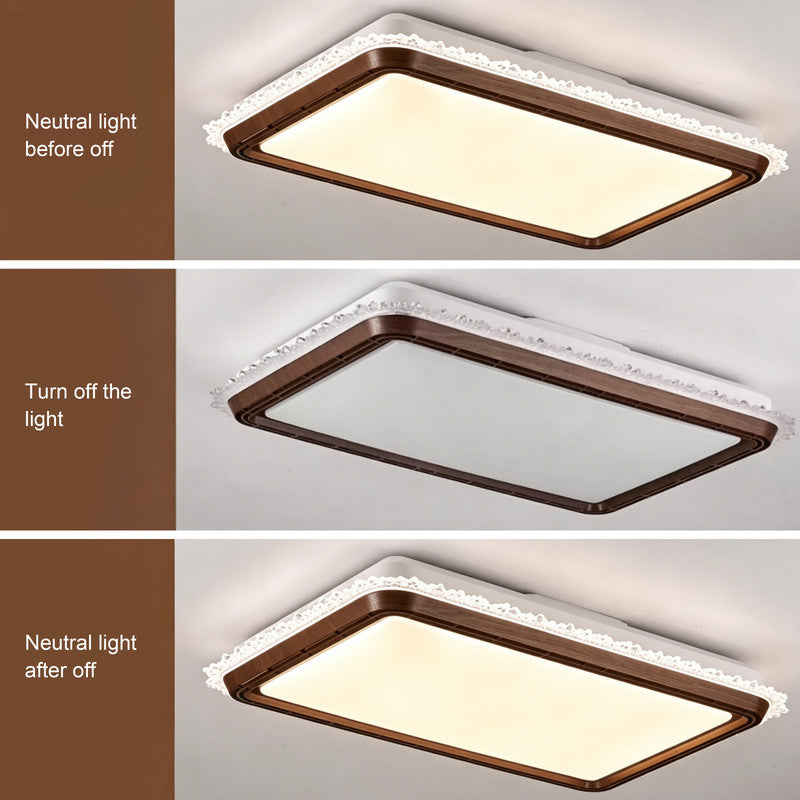 Bladeless Ceiling Fan with Light, Mid-century Modern Style, Full Spectrum LED, Flush Mount Ceiling Fan for Living Room