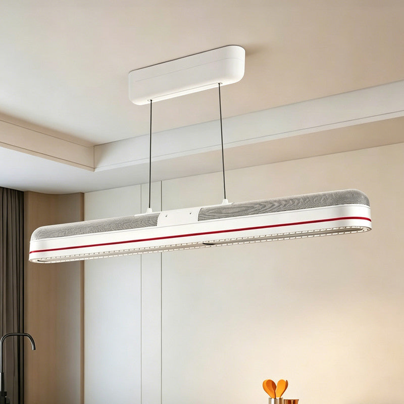 Linear Adjustable Ceiling Fan with Light, Bladeless Design, Full Spectrum LED, Modern Dining Room Pendant Light
