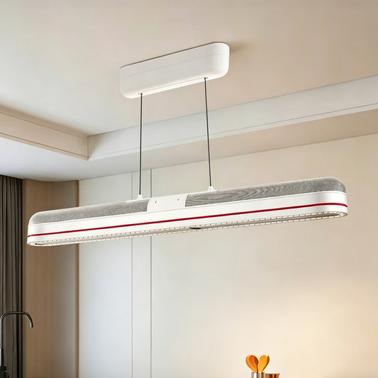 Linear Adjustable Ceiling Fan with Light, Bladeless Design, Full Spectrum LED, Modern Dining Room Pendant Light