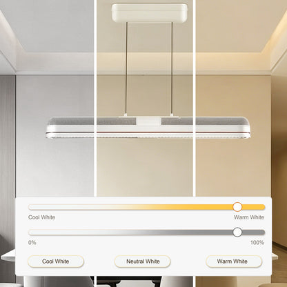 Linear Adjustable Ceiling Fan with Light, Bladeless Design, Full Spectrum LED, Modern Dining Room Pendant Light