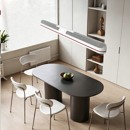 Linear Adjustable Ceiling Fan with Light, Bladeless Design, Full Spectrum LED, Modern Dining Room Pendant Light