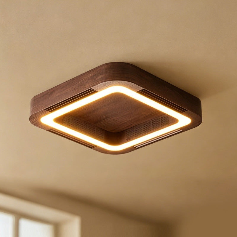 Bladeless Ceiling Fan with Light, Flush Mount, Indoor Ceiling Fan for Living Room, Bedroom & Dining Room