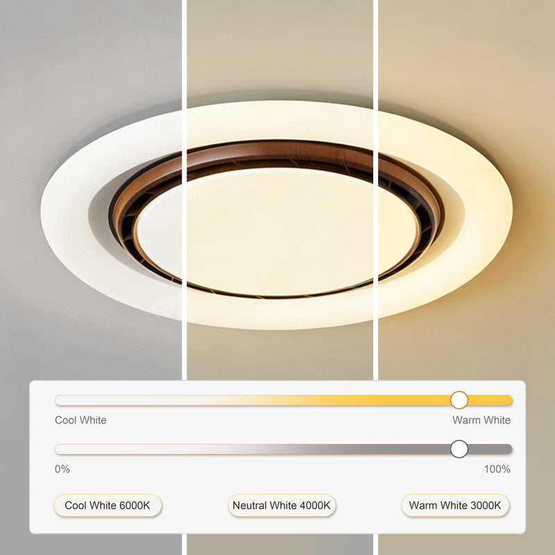 Smart Bladeless Ceiling Fan with Light, Flush Mount, Air Circulating Ceiling Fan for Living Room, Dining Room & Bedroom