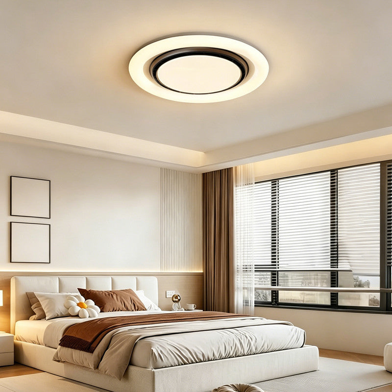 Smart Bladeless Ceiling Fan with Light, Flush Mount, Air Circulating Ceiling Fan for Living Room, Dining Room & Bedroom