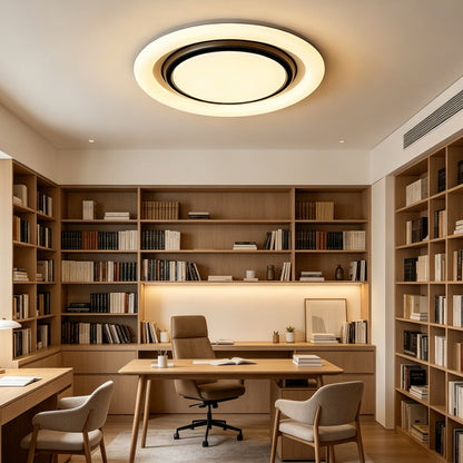 Smart Bladeless Ceiling Fan with Light, Flush Mount, Air Circulating Ceiling Fan for Living Room, Dining Room & Bedroom