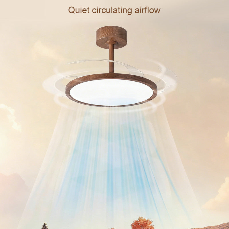 42 in. Ceiling Fan with Light, Flush Mount, Mid-century Modern, Indoor Ceiling Fan for Bedroom & Dining Room