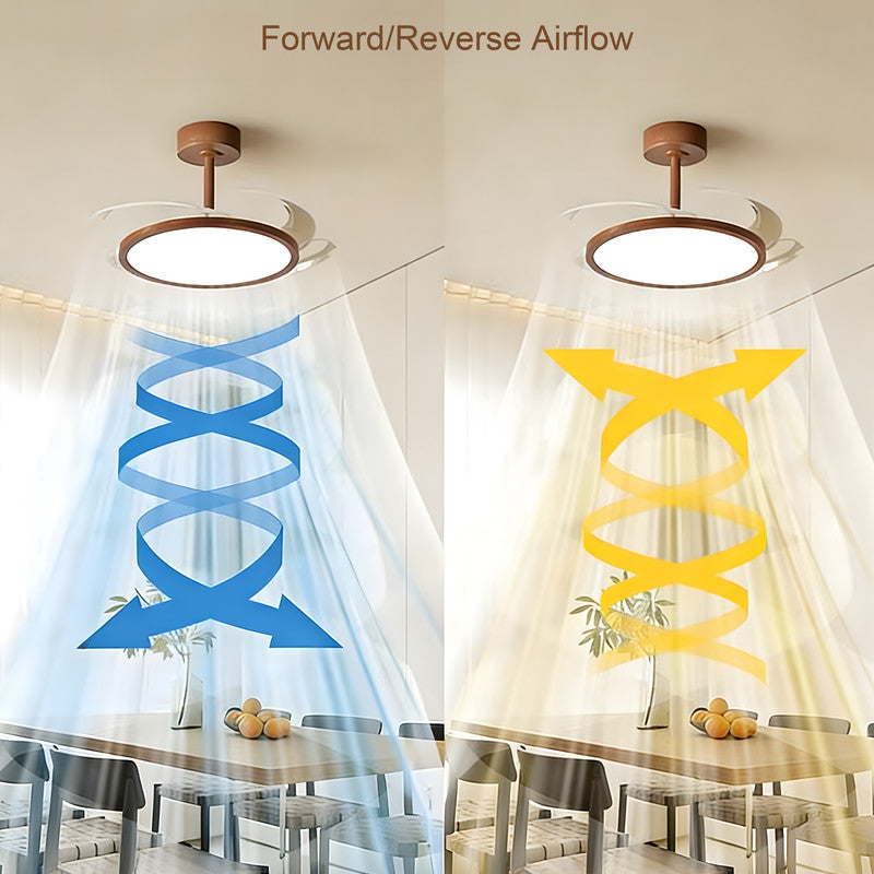42 in. Ceiling Fan with Light, Flush Mount, Mid-century Modern, Indoor Ceiling Fan for Bedroom & Dining Room