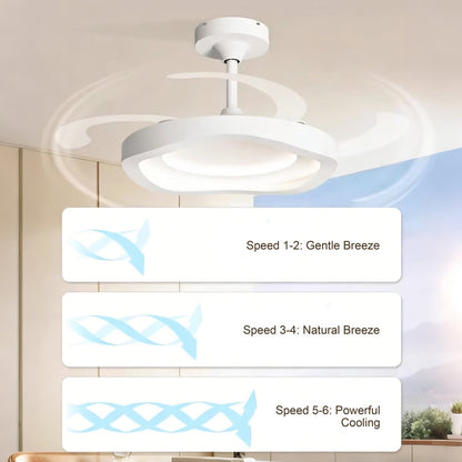 42 in. Smart Ceiling Fan with Light, Minimalist Style, Flush Mount, Indoor Ceiling Fan for Bedroom, Dining Room & Kids Room