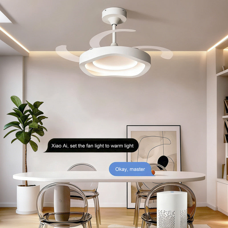 42 in. Smart Ceiling Fan with Light, Minimalist Style, Flush Mount, Indoor Ceiling Fan for Bedroom, Dining Room & Kids Room