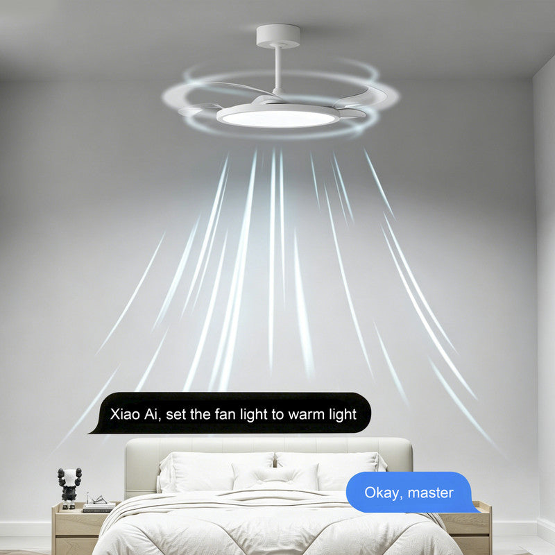 42 in. Ultra Thin Ceiling Fan with Light, Retractable Blades, Flush Mount, Indoor Ceiling Fan for Living Room, Bedroom & Dining Room
