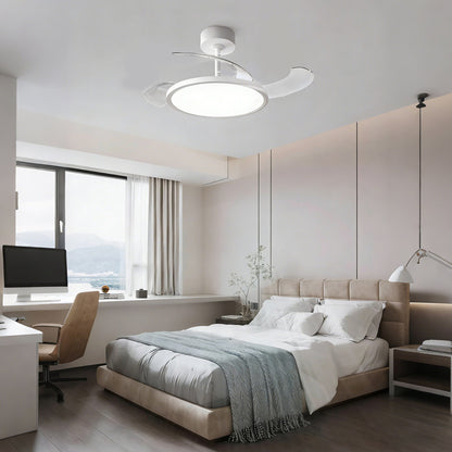 42 in. Ultra Thin Ceiling Fan with Light, Retractable Blades, Flush Mount, Indoor Ceiling Fan for Living Room, Bedroom & Dining Room