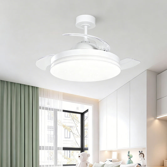 42 in. Ceiling Fan with Light, Minimalist Style, Cool Breeze Design, Flush Mount, Indoor Fan for Living Room, Dining Room & Bedroom