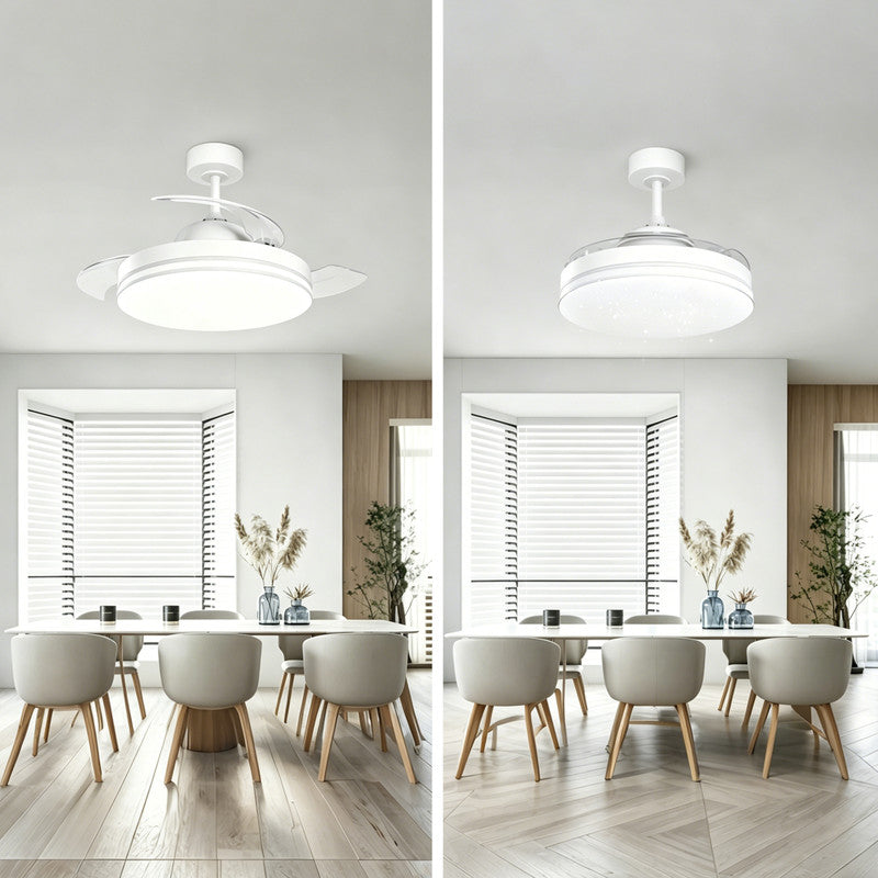 42 in. Ceiling Fan with Light, Minimalist Style, Cool Breeze Design, Flush Mount, Indoor Fan for Living Room, Dining Room & Bedroom