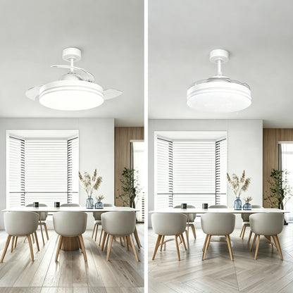 42 in. Ceiling Fan with Light, Minimalist Style, Cool Breeze Design, Flush Mount, Indoor Fan for Living Room, Dining Room & Bedroom