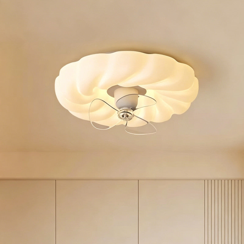 42 in. Ceiling Fan with Light, Cream Style, Flush Mount, Full Spectrum LED, Indoor Fan for Bedroom & Kids Room