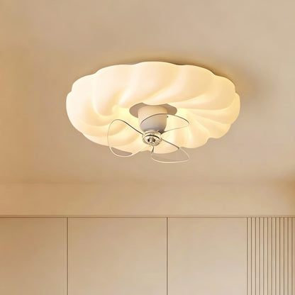 42 in. Ceiling Fan with Light, Cream Style, Flush Mount, Full Spectrum LED, Indoor Fan for Bedroom & Kids Room