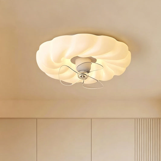 42 in. Ceiling Fan with Light, Cream Style, Flush Mount, Full Spectrum LED, Indoor Fan for Bedroom & Kids Room